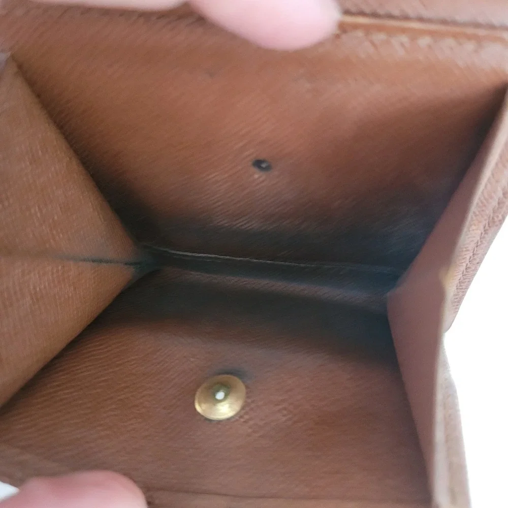 Louis Vuitton Monogram Bifold Wallet Brown Canvas Coin Pocket Made in Spain